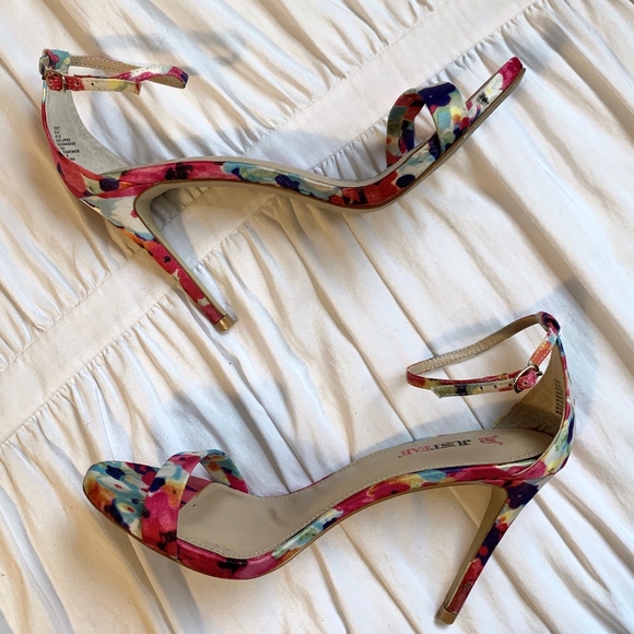 JustFab Shoes - JustFab Strappy Floral Heels | Size 8.5